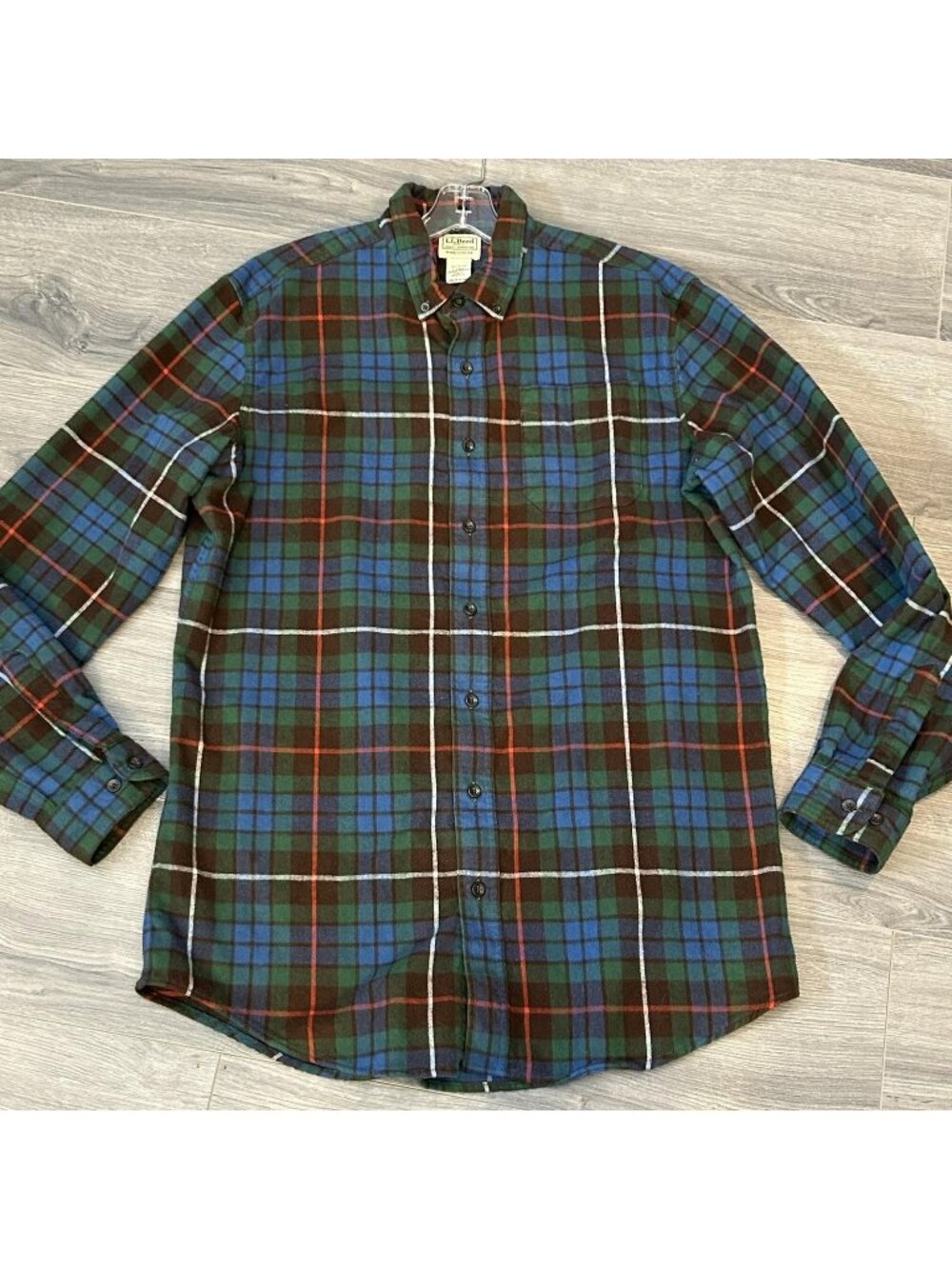 L.L. Bean Shirt Mens LT Scotch Plaid Flannel Button Down Tall Outdoor Casual